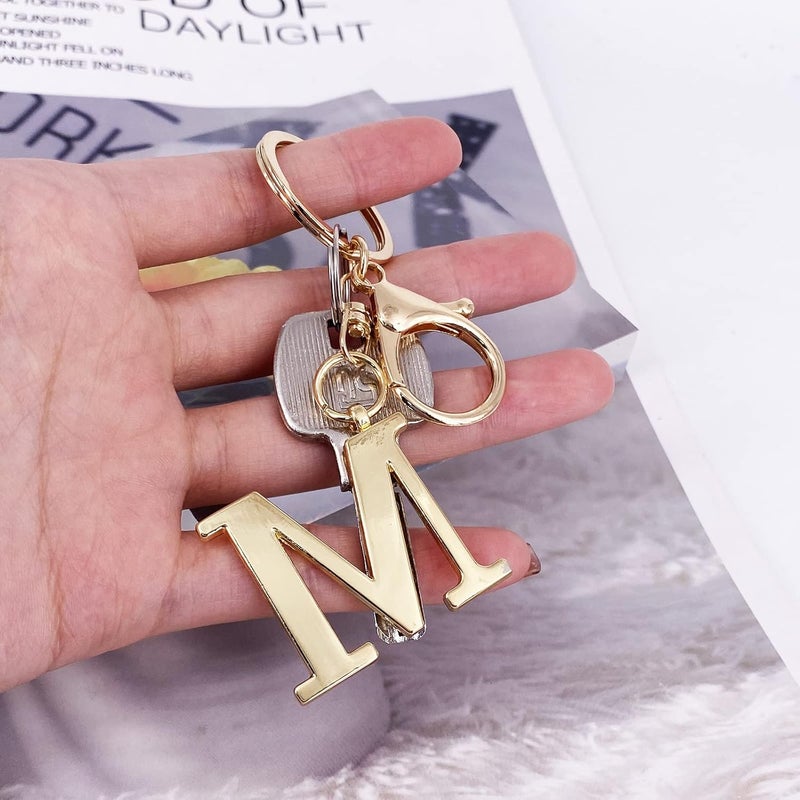 LAXPICOL Gold Letter A-Z Keychain for Women Bag Charms Purse Charms For Handbags Metal Alphabet Initial Letter Keychain - Image 3